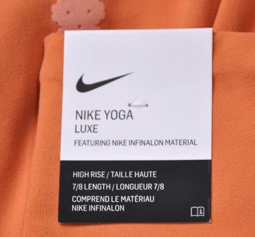 Nike Yoga Tights Women's Size M Luxe Eylet High Rise 7/8 Orange DA1061-810 $100 - Picture 6 of 11