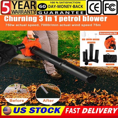 Gas Powered Leaf Blower 3In1 Handheld Leaf Blower Vacuum Mulcher