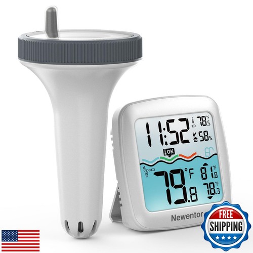 Pool Thermometer Floating Easy Read, Digital IPX8 Swimming Pool Thermometer W