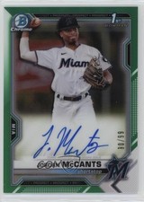 2021 Bowman Draft Chrome Pick Green Refractor 90/99 Jordan McCants Auto 0a6