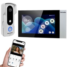 Video Intercom System, 7 Inches Touch Screen Video Doorbell with Monitor, Vid...