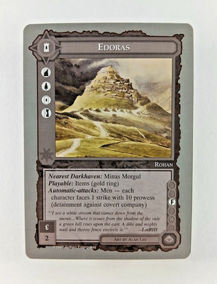 Edoras - Middle Earth CCG card (1998 ICE) MECCG Silver Grey Border Reprint LotR