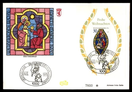 Mayfairstamps Germany FDC 1976 Angel Stained Glass Madonna and Child First Day C