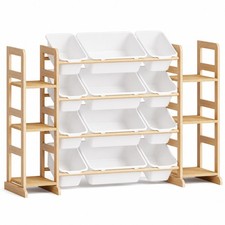 Kinderregal Spielzeug Regal mit 12 Aufbewahrungsboxen, B&uuml;cherregal Kinderzimmer