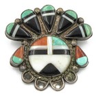Southwest Sterling Sunface Coral Onyx Turquoise Inlay Jewelry Lot of 5 #S5568-5 — photo 6