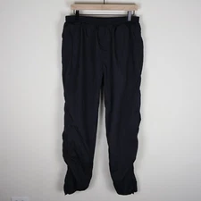 Vintage Apex Black Nylon Windbreaker Jogger Track Pants Zipped Pockets Large