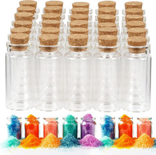 30 PCS Mini Glass Bottles, 10Ml Small Glass Bottles, Vials Cork Stoppers, Spell