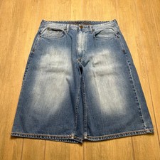 Vintage ENYCE Shorts Mens 36 Light Wash Blue Denim Baggy Jorts Y2K Hip Hop
