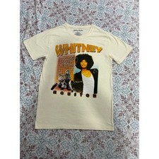 Whitney Houston Graphic T-Shirt Cream Off-White Mens Medium M Short Sleeve Tee