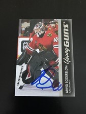 Arvid Soderblom signed 2021-22 Upper Deck #722 YG / Rookie Card