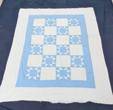 Vintage Beautiful Quilt Different Pieces Hand Woven size 77x63 inches