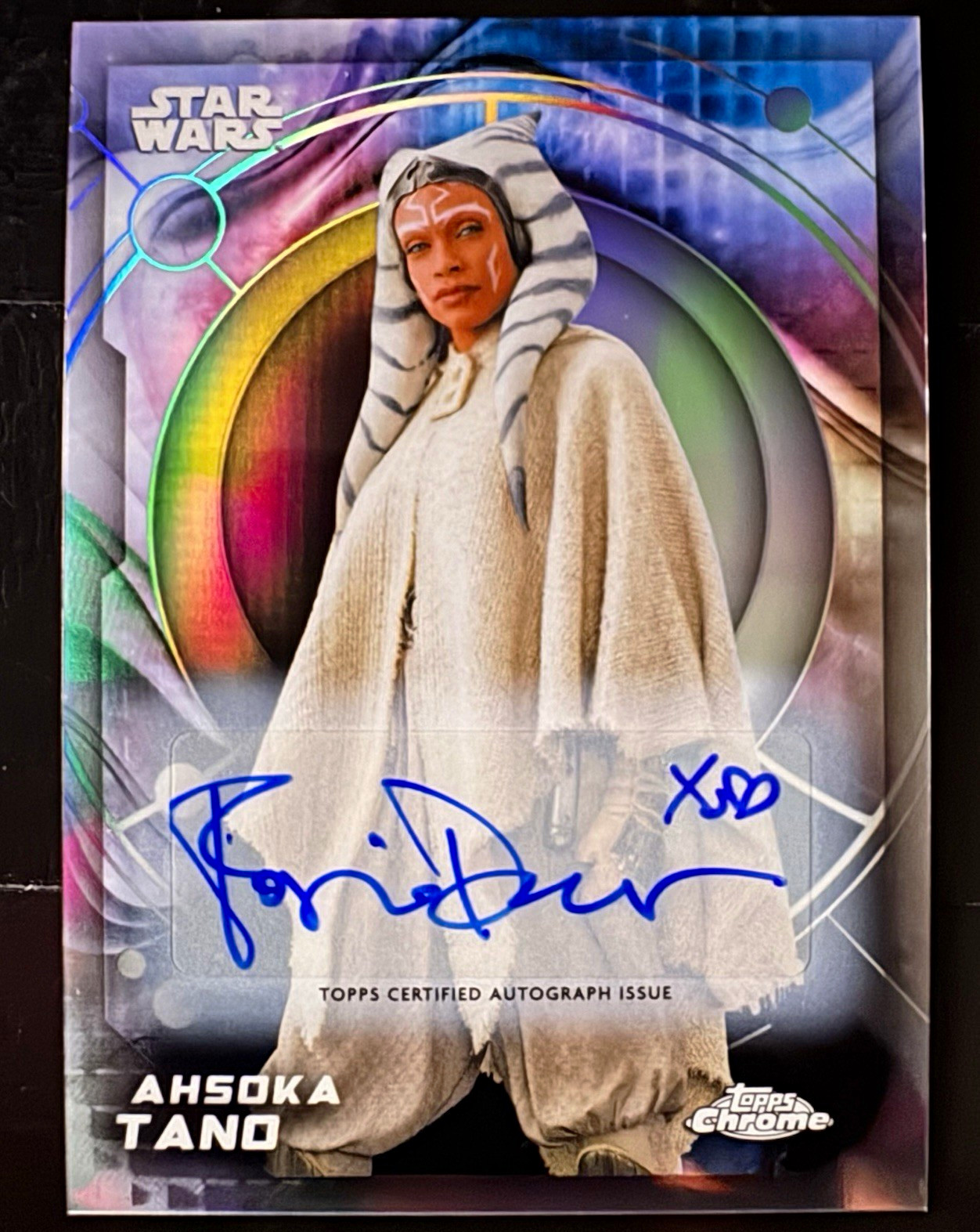 2026 Topps Chrome Star Wars Rosario Dawson Ahsoka Tano Auto #17 view 1