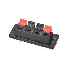 Spring Push Release Socket 4 Position Speaker Terminal Connector 60mm Red Black