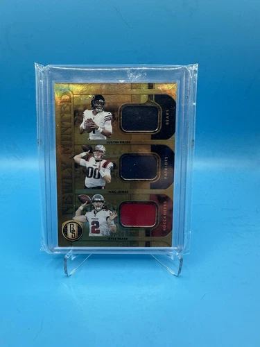 2021 Gold Standard Justin Fields Mac Jones Kyle Trask Triple Patch Jersey /149