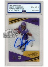 Justin Jefferson 2020 Panini Clear Vision Autograph Rookie Card #CV11 PSA/DNA 10