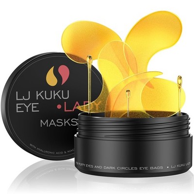 LJ KuKu Lady Under Eye Patches Gold Essence Hydrogel Masks for Puffy