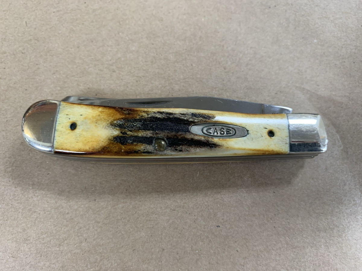 Vintage 1995 Case XX USA 5254 SS Trapper Stag Handle Pocket Knife