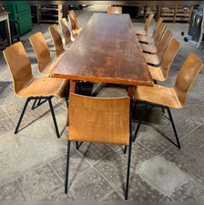 DDR Tisch Konferenztisch Holztisch groß 1960 Büro Tagung Gastronomie 355 x 80 cm
