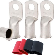 4Pcs 2/0 AWG 3/8 Ring Marine Grade Copper Lugs