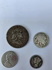US Coin Lot Franklin Half Dollar 1948 Buffalo Nickel Mercury Dime 1943 1965