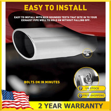 Steel Stainless Tip Exhaust 2.4 - Inlet 3 Outlet - 8.5 Long New