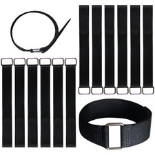 12 inch Reusable Fastening Cable Straps - Hook and Loop Fixing Straps - 12 Pack