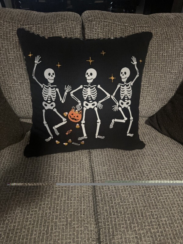Costco, Viral, TikTok, Dancing Skeletons, Pillow, Embroidered 