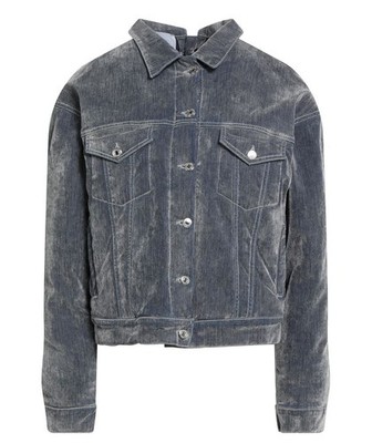 BNWT Women's MSGM Padded Denim Jacket Faded Effect RRP £745 Grey Size IT44/UK 12