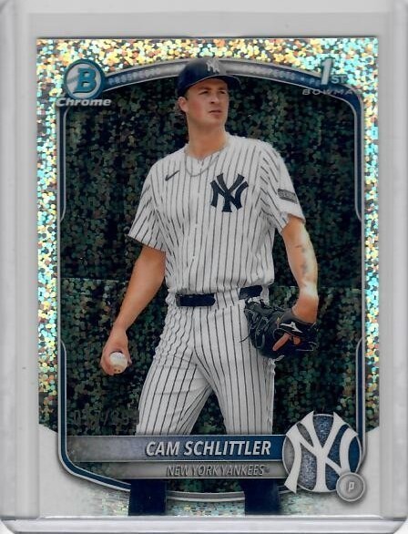 2025 Bowman Chrome Cam Schlittler Prospects Speckle #/299 1st Bowman