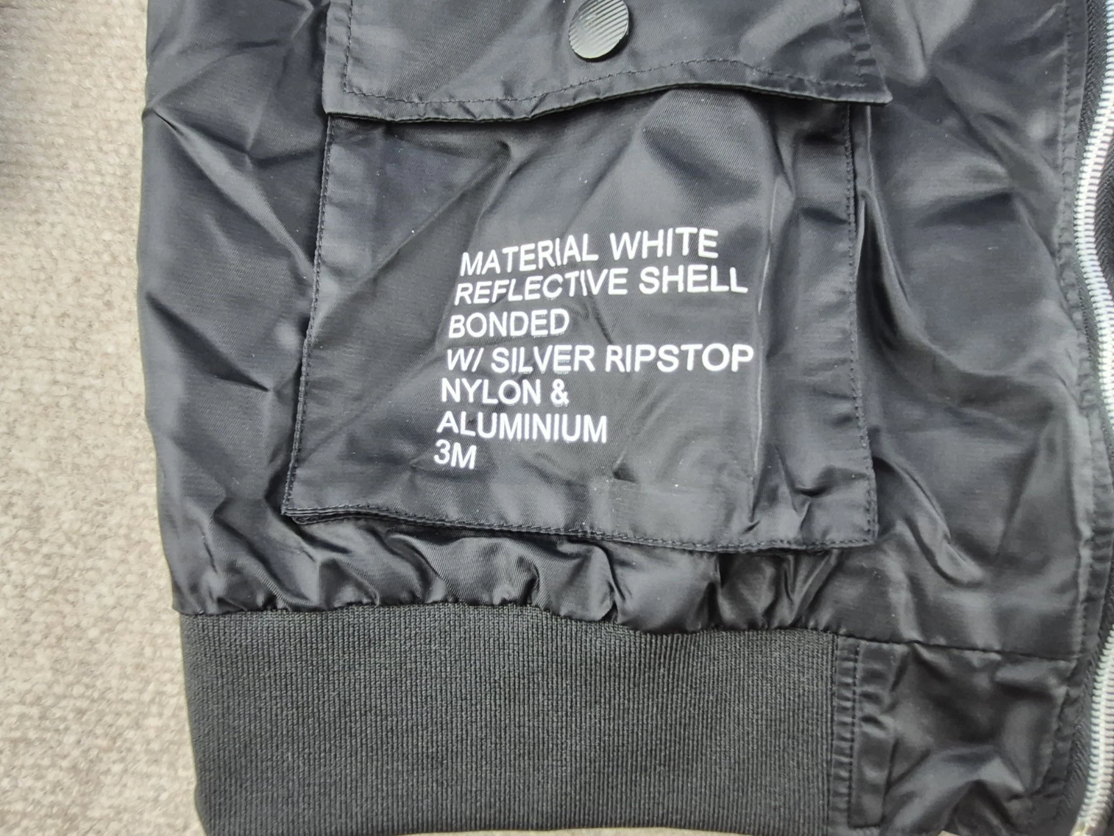 ASSTSERIES NASA Bomber Jacket Men Sz XL Black Flight Jacket Space Logo Polyester - product detail image 4