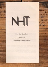 NHT Model SuperZero Speaker Owners / User Manual *Original* #2