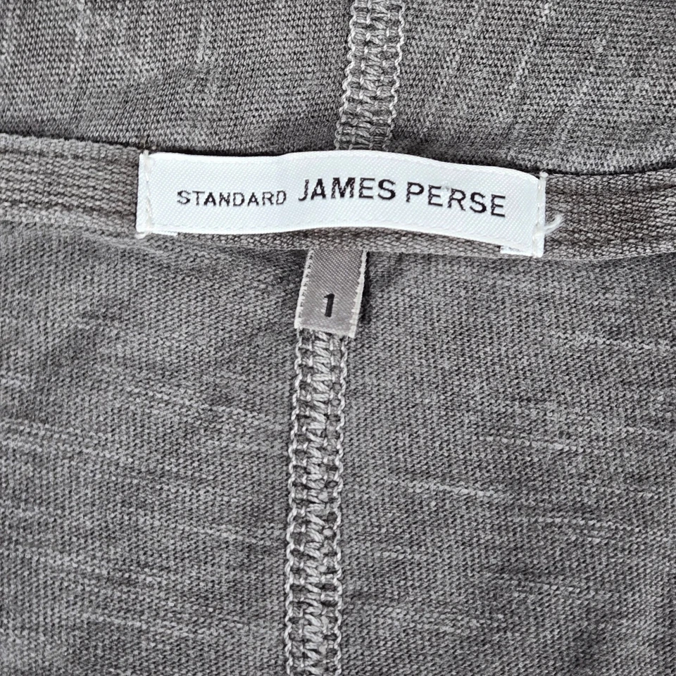 Suéter Cárdigan James Perse Gris Supima Algodón Drapeado Frente Abierto Envejecido 1 Foto 4 de 4
