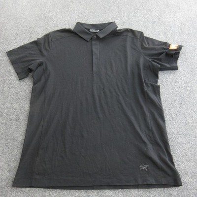 Arc'teryx Polo Shirt Mens Large Black A2B SS Wool Blend