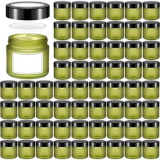 60pcs 2oz Small Jars with Lids Travel Storage Containers Creams Candles Green