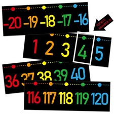 Number Line for Classroom Wall -20 to 120 Chalkboard Bright Number line Bu...