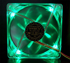 Yate Loon 140x140x25mm Clear High Speed Fan with Quad Green LED D14SH-124G