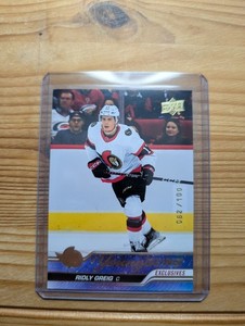2023-24 Upper Deck Series 1 Young Guns Exclusives Ridly Greig #212 062/100