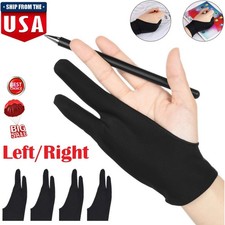 4  Two Finger Anti-fouling Glove Drawing Pen Graphic Tablet Pad Pen Gloves L/R