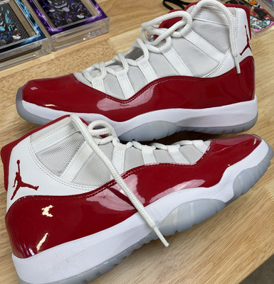 Jordan Air Jordan 11 Cherry Red White Patent Leather High Top Men's Sneakers