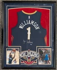 Zion Williamson Signed 34x42 Framed Pelicans Jersey AUTO Fanatics Hologram