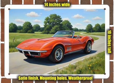 Metal Sign - 1969 Chevrolet Corvette 4 Oil Painting - 14x10