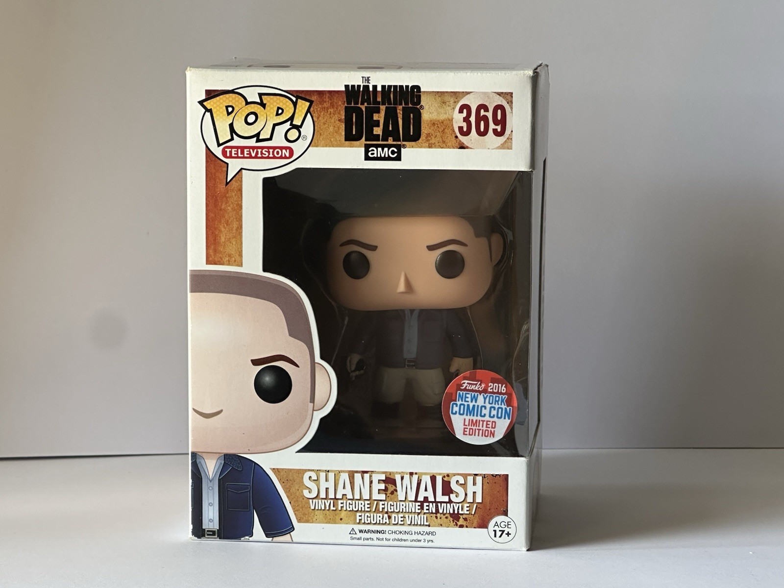 Funko Pop The Walking Dead Shane Walsh#369 NYCC 2016 Limited Edition + Protector