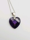HAN Sterling Silver 4.96ct Amethyst & CZ Heart Pendant Necklace 20" — photo 5
