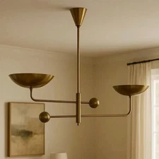 Sputnik Light Brass Modern Pendant Fixture Chandelier Ceiling Mid Century Raw