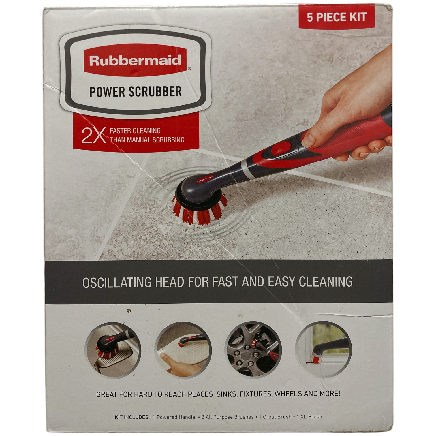 Мощный скруббер Rubbermaid комплект из 5 предметов со сменными головками 2218543 3990₽