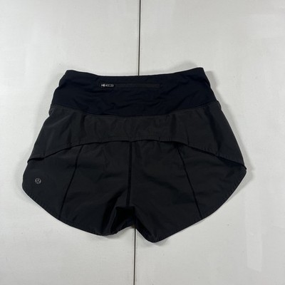 Lululemon Speed Up High Rise Shorts Womens 4 Black Lined Lightweight Run 4 