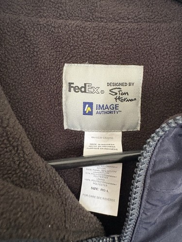 Stan Herman FedEx Vest Mens Large Full Zip Utility Reflective FD3333 - Picture 3 of 6