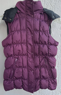 Steppweste  mit Kapuze  Bordeaux  Gr.36/38  UpFASHION Objekt Damen Warm
