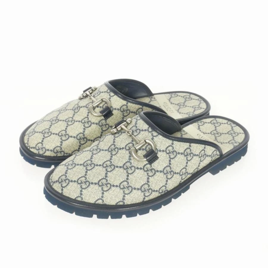 Gucci GG Supreme Horsebit pantoufles mocassins chaussures 6 toile marine homme 694249