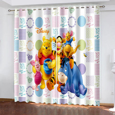 Perfect Winnie the Pooh Cartoon Theme Print Window Curtains